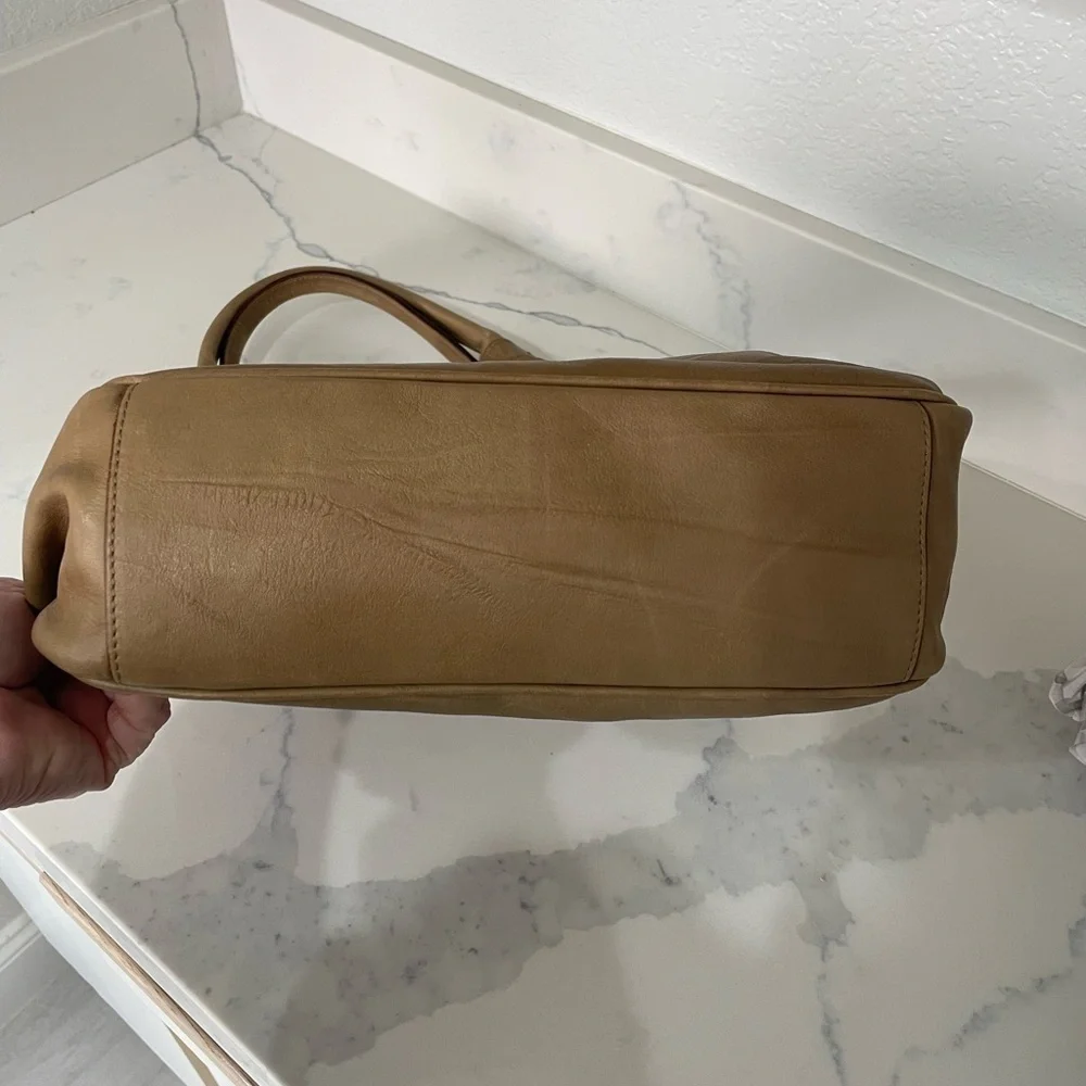 FALOR NWOT Genuine Leather Made in Italy, soft Brown Fawn color, cool details - Picture 11 of 12